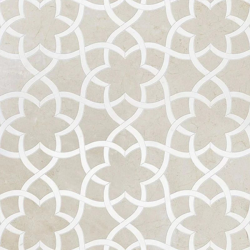 talia crema bella thassos white or aspen whit isidore marble mosaic 12&1_2x14&3_8x3_8 polished distributed by surface group