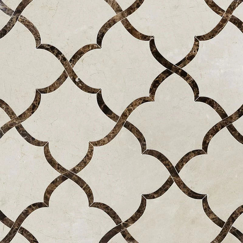 talia crema marfil emperador dark gaia marble mosaic 11&3_8x11&3_8x3_8 polished distributed by surface group