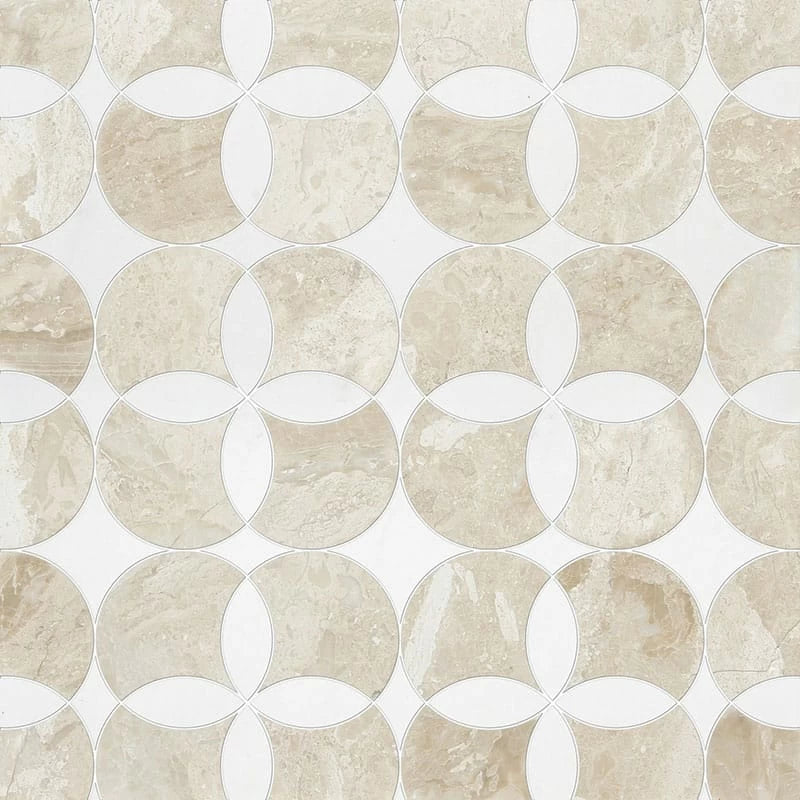 talia diana royal aspen white constantine marble mosaic 13&5_8x13&5_8x3_8 multi finish distributed by surface group