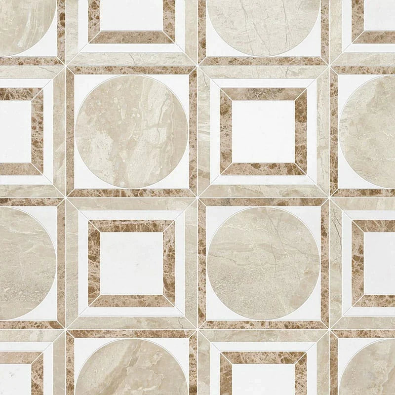 talia diana royal aspen white paradise cicero marble mosaic 12x12x3_8 multi finish distributed by surface group