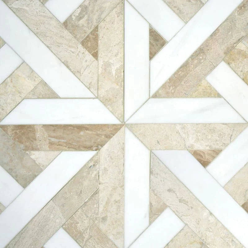 talia diana royal dolomite rubicon marble mosaic 17x17x3_8 multi finish distributed by surface group