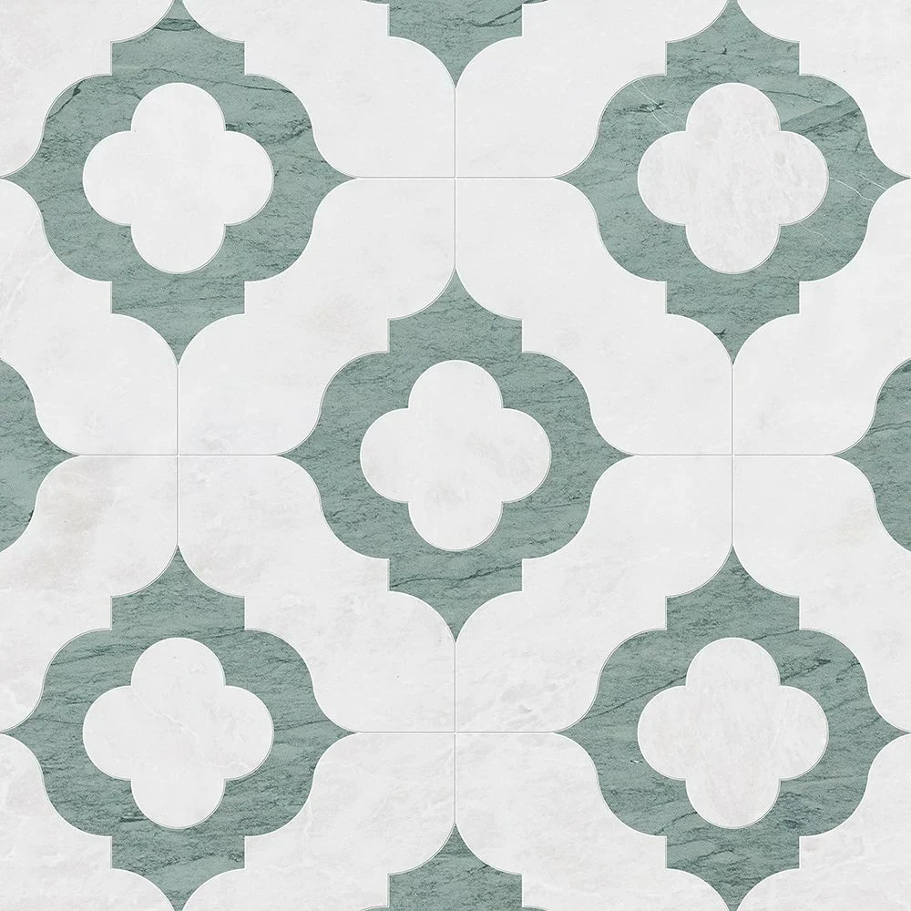 talia iceberg verde capri irene marble mosaic 11&3_8x11&3_8x3_8 honed distributed by surface group