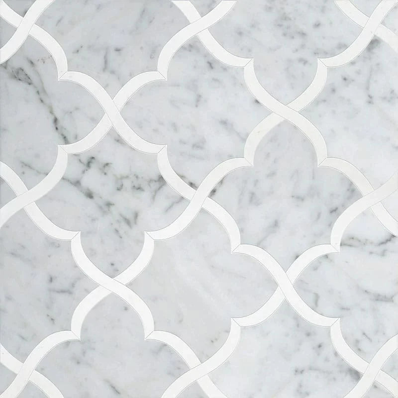 talia white carrara thassos white gaia marble mosaic 11&3_8x11&3_8x3_8 multi finish distributed by surface group