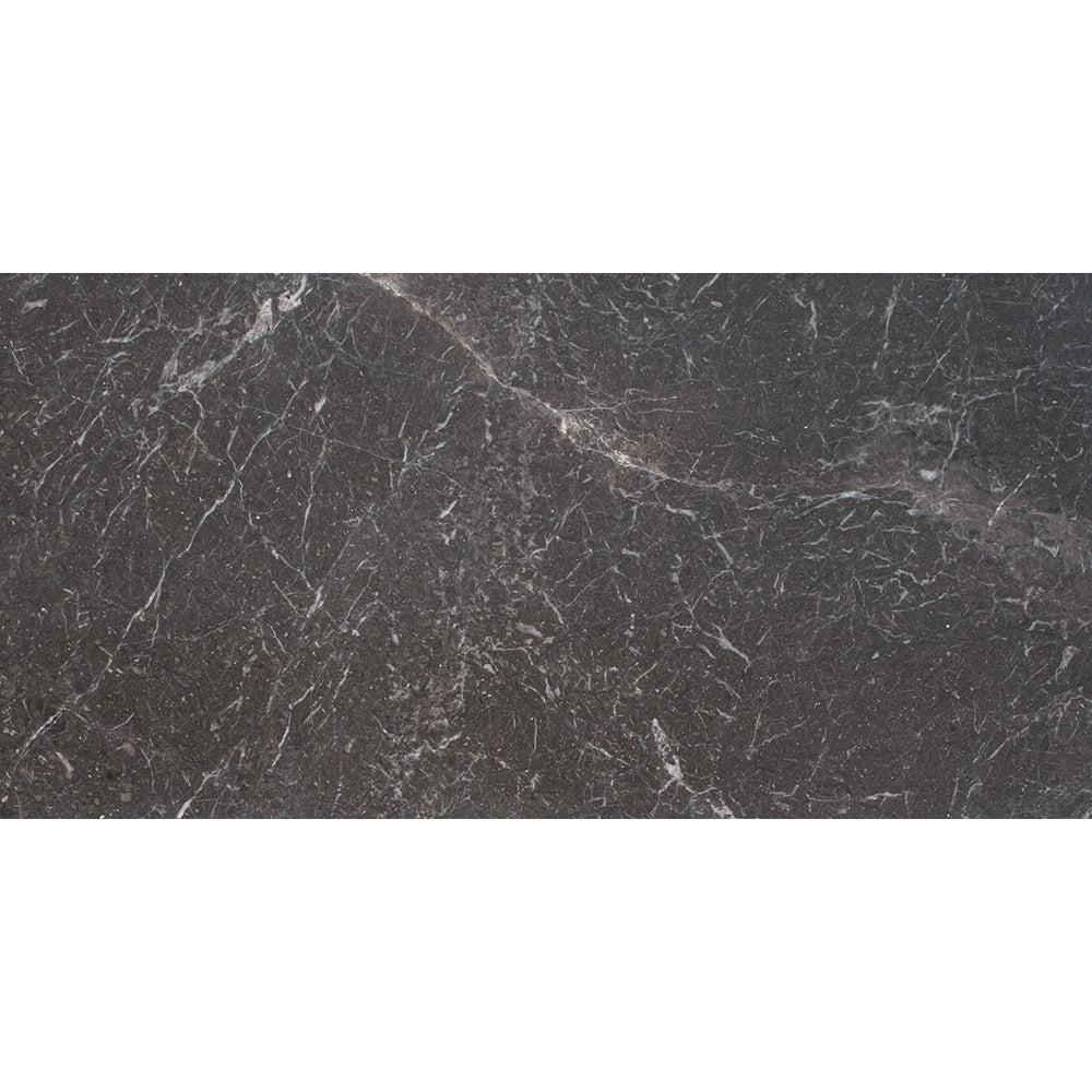 iris black marble natural stone field tile rectangle shape honed finish 12 by 24 by 1 of 2 straight edge for interior and exterior applications in shower kitchen bathroom backsplash floor and wall produced by marble systems and distributed by surface group international
