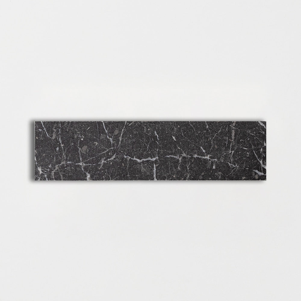 iris black marble natural stone field tile rectangle shape polished finish 2 by 8 by 1 of 2 straight edge for interior and exterior applications in shower kitchen bathroom backsplash floor and wall produced by marble systems and distributed by surface group international