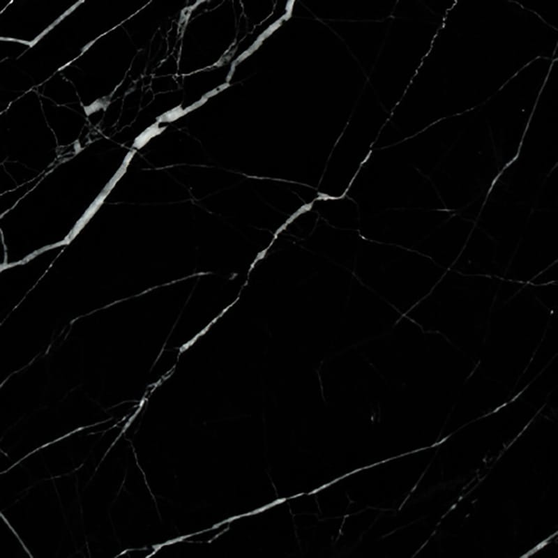 black marble natural stone field tile square shape polished finish 12 by 12 by 3 of 8 straight edge for interior and exterior applications in shower kitchen bathroom backsplash floor and wall produced by marble systems and distributed by surface group international