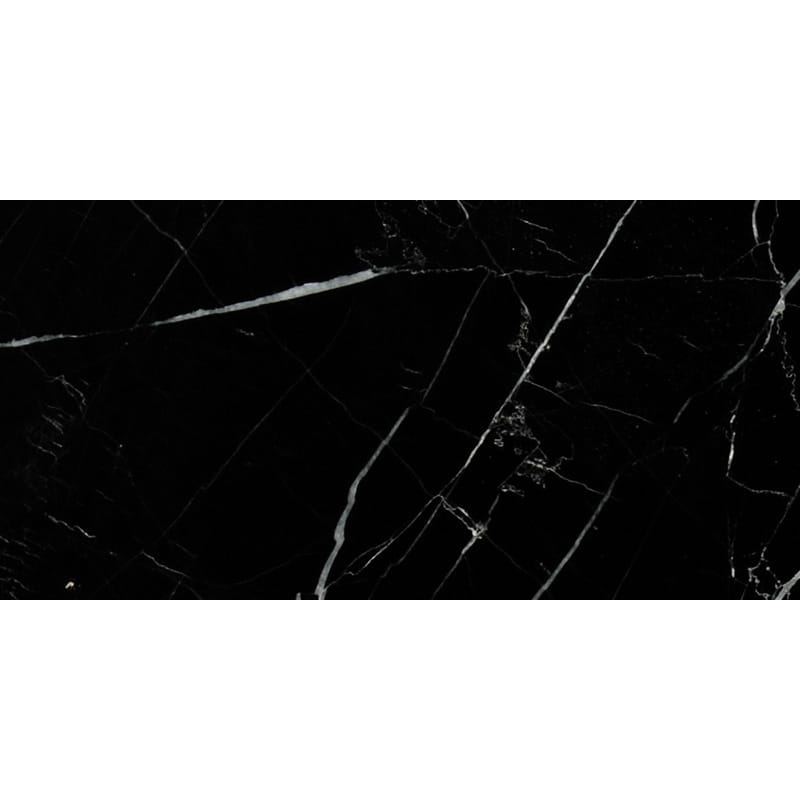 black marble natural stone field tile rectangle shape honed finish 2 and 3 of 4 by 5 and 1 of 2 by 3 of 8 straight edge for interior and exterior applications in shower kitchen bathroom backsplash floor and wall produced by marble systems and distributed by surface group international