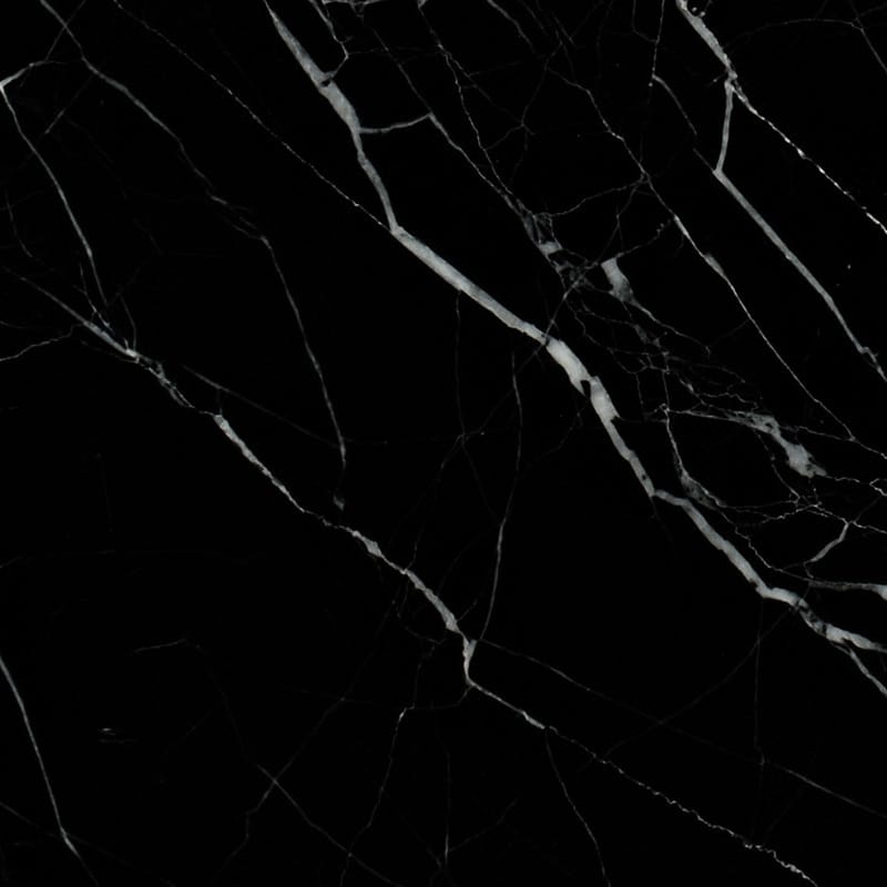 black marble natural stone field tile square shape honed finish 5 and 1 of 2 by 5 and 1 of 2 by 3 of 8 straight edge for interior and exterior applications in shower kitchen bathroom backsplash floor and wall produced by marble systems and distributed by surface group international