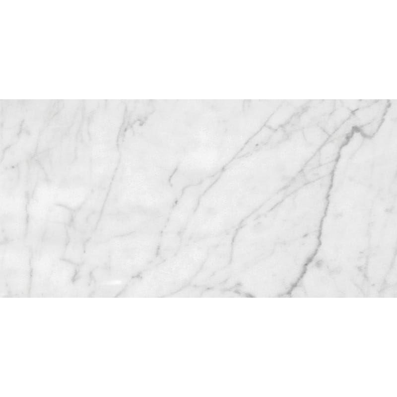white carrara select marble natural stone field tile rectangle shape honed finish 12 by 24 by 3 of 8 straight edge for interior and exterior applications in shower kitchen bathroom backsplash floor and wall produced by marble systems and distributed by surface group international