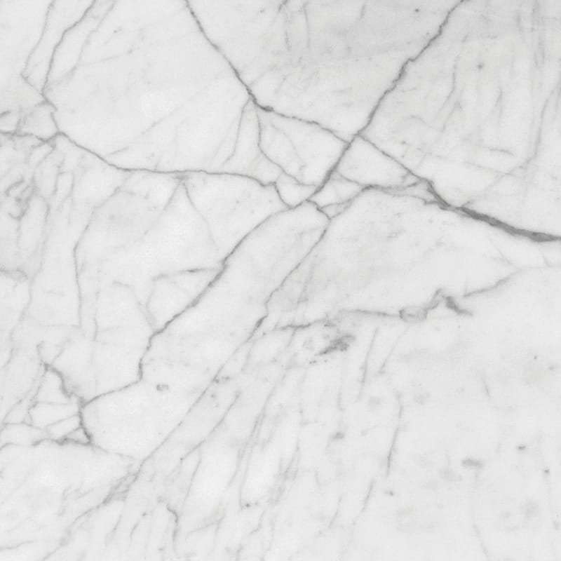 white carrara select marble natural stone field tile square shape polished finish 18 by 18 by 3 of 8 straight edge for interior and exterior applications in shower kitchen bathroom backsplash floor and wall produced by marble systems and distributed by surface group international