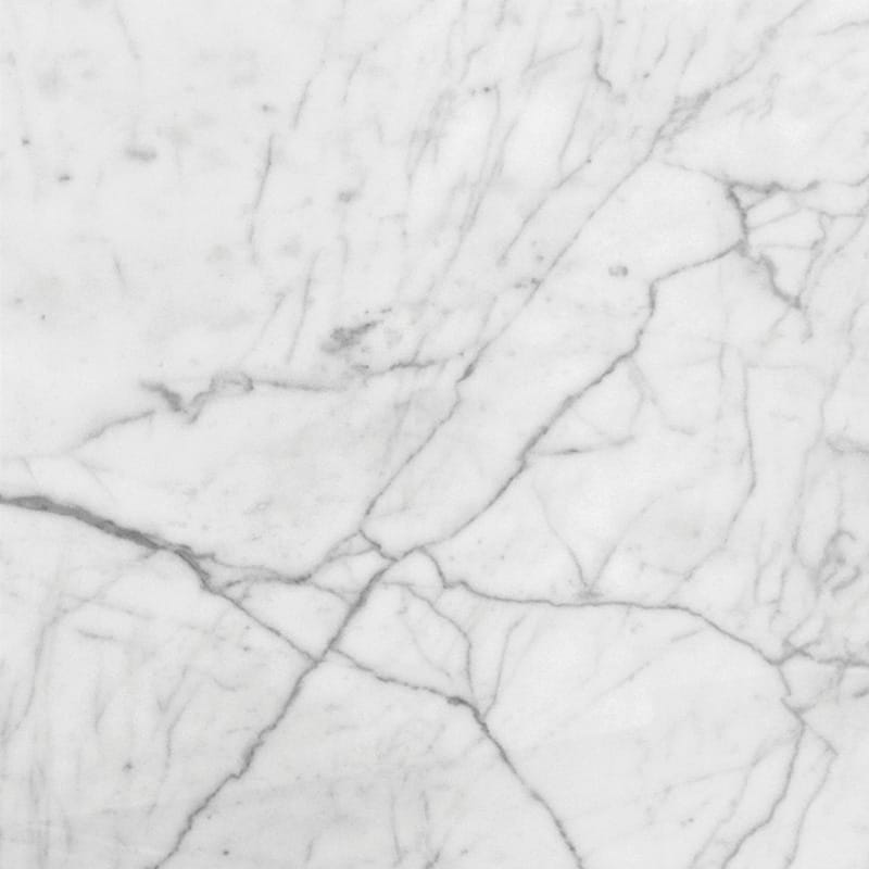 white carrara select marble natural stone field tile square shape honed finish 18 by 18 by 3 of 8 straight edge for interior and exterior applications in shower kitchen bathroom backsplash floor and wall produced by marble systems and distributed by surface group international
