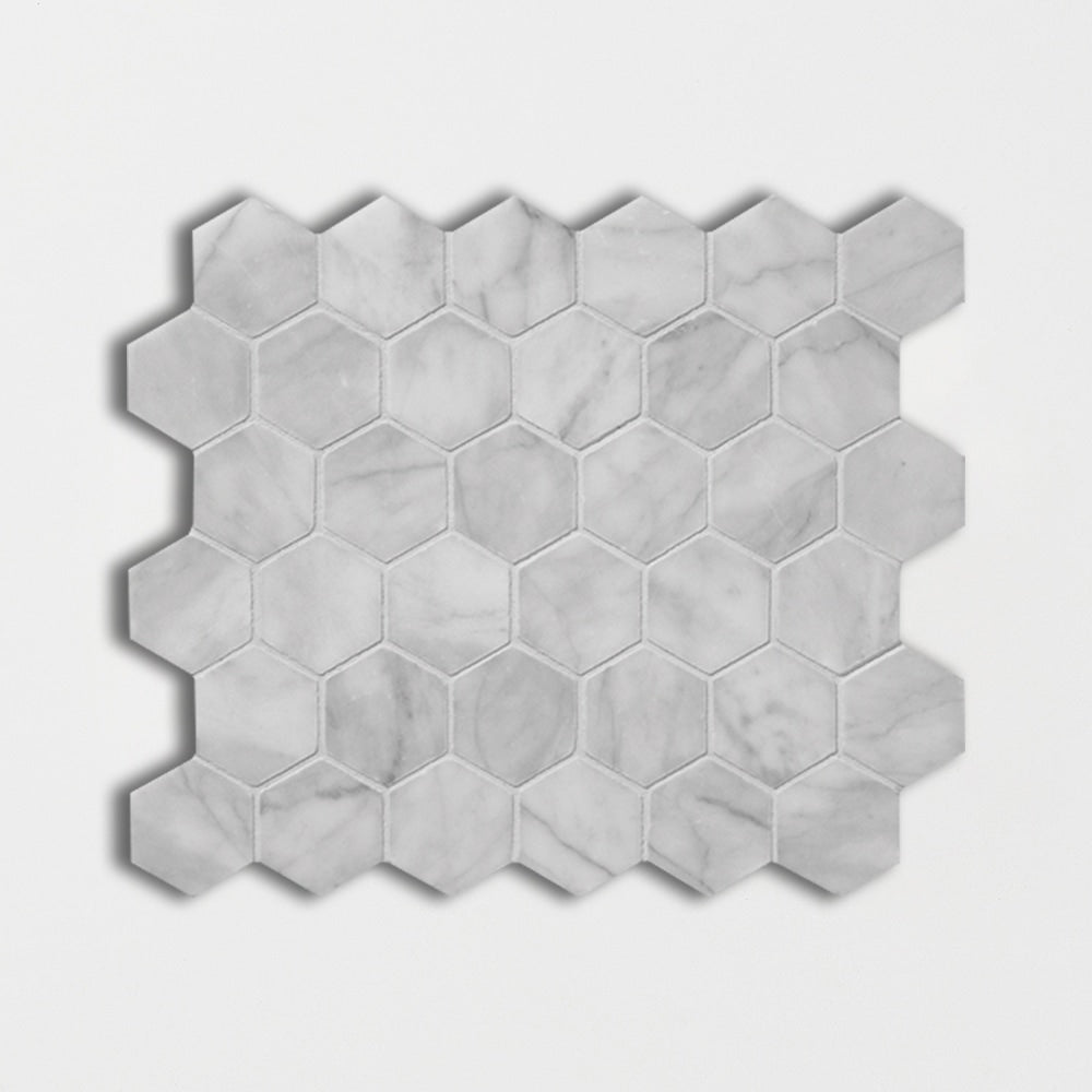 avenza marble hexagon shape shape natural stone mosaic sheet honed finish 10 and 3 of 8 by 12 by 3 of 8 straight edge for interior and exterior applications in shower kitchen bathroom backsplash floor and wall produced by marble systems and distributed by surface group international