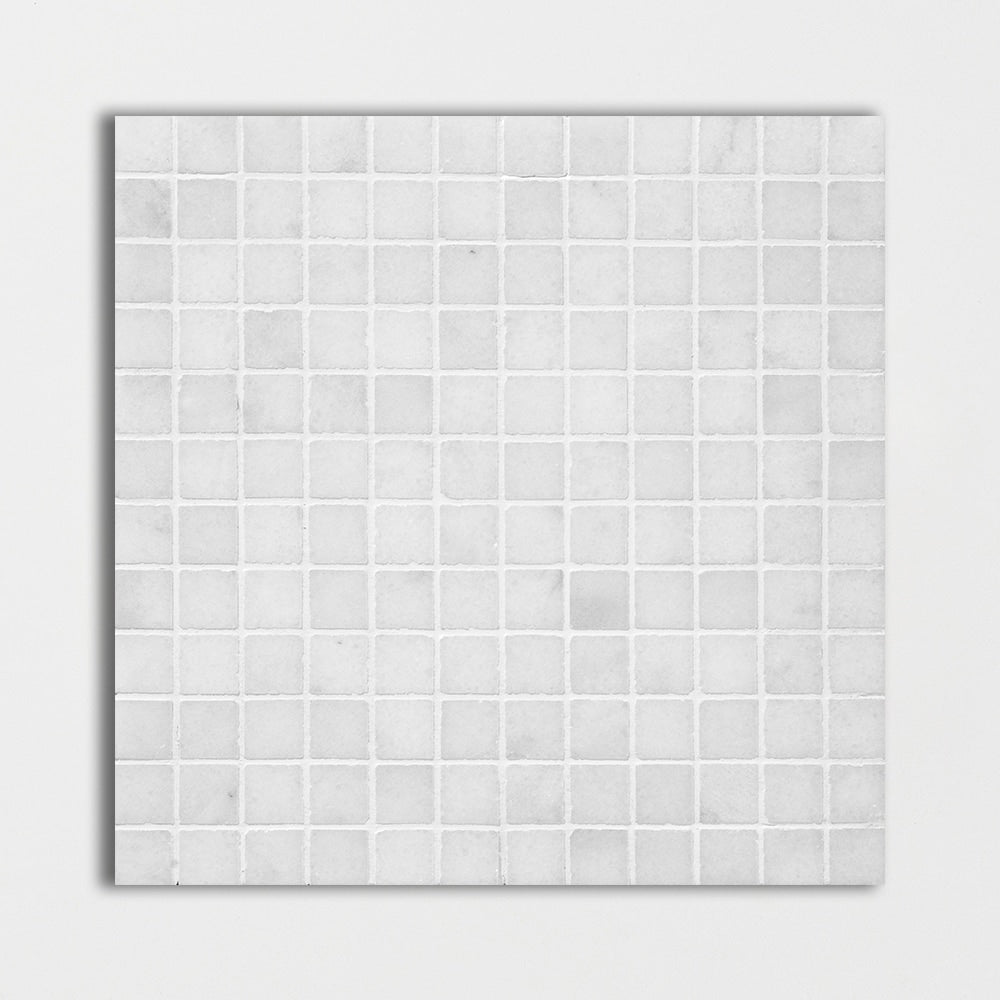 avalon marble straight edge joint 1 by 1 inch square shape natural stone mosaic sheet polished finish 12 by 12 by 3 of 8 straight edge for interior and exterior applications in shower kitchen bathroom backsplash floor and wall produced by marble systems and distributed by surface group international