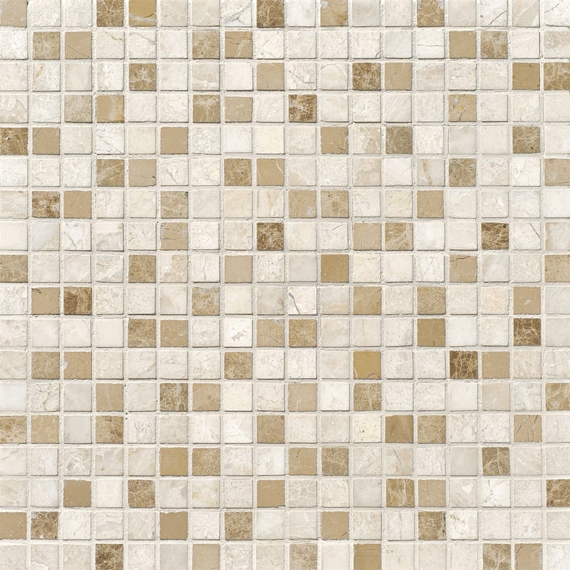 diana royal marble straight edge joint 5 of 8 by 5 of 8 inch square shape natural stone mosaic sheet polished finish 12 by 12 by 3 of 8 straight edge for interior and exterior applications in shower kitchen bathroom backsplash floor and wall produced by marble systems and distributed by surface group international