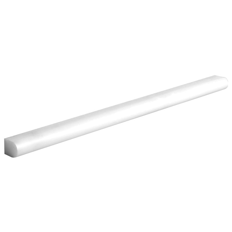 thassos white marble natural stone molding pencil liner trim polished finish 1 of 2 by 12 by 11 of 16 straight edge for interior and exterior applications in shower kitchen bathroom backsplash floor and wall produced by marble systems and distributed by surface group international