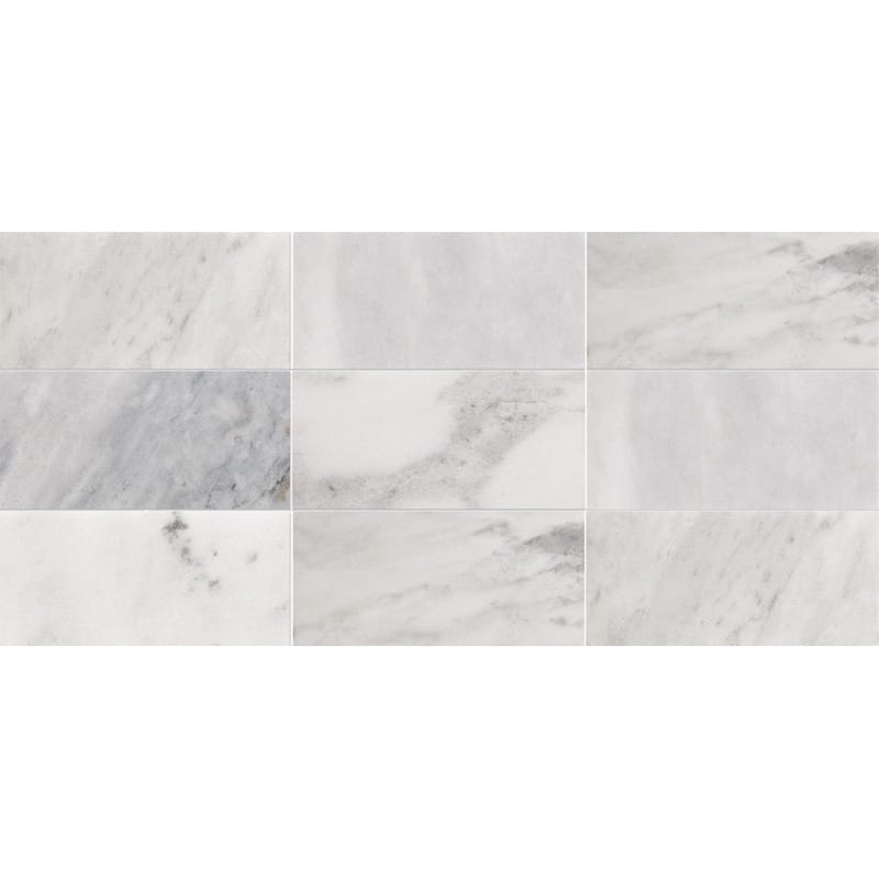 avenza marble staggered joint 3 by 6 inch rectangle shape natural stone mosaic sheet honed finish 8 and 7 of 16 by 16 and 11 of 16 by  straight edge for interior and exterior applications in shower kitchen bathroom backsplash floor and wall produced by marble systems and distributed by surface group international