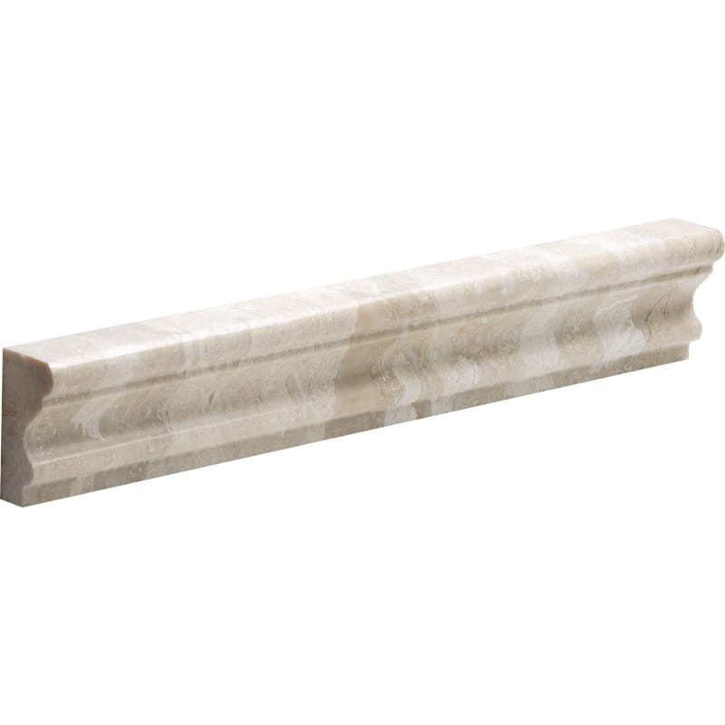 diana royal marble natural stone molding andorra chairrail trim polished finish 2 by 12 by 1 straight edge for interior and exterior applications in shower kitchen bathroom backsplash floor and wall produced by marble systems and distributed by surface group international