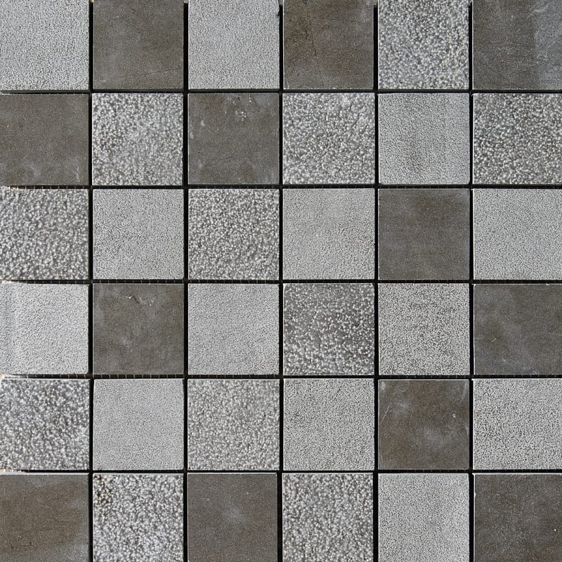 bosphorus  heartsmere limestone straight edge joint 2 by 2 inch square shape natural stone mosaic sheet textured 12 by 12 by 3 of 8 straight edge for interior and exterior applications in shower kitchen bathroom backsplash floor and wall produced by marble systems and distributed by surface group international