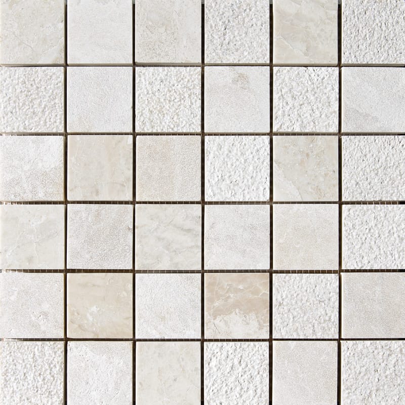 diana royal marble straight edge joint 2 by 2 inch square shape natural stone mosaic sheet textured 12 by 12 by 3 of 8 straight edge for interior and exterior applications in shower kitchen bathroom backsplash floor and wall produced by marble systems and distributed by surface group international