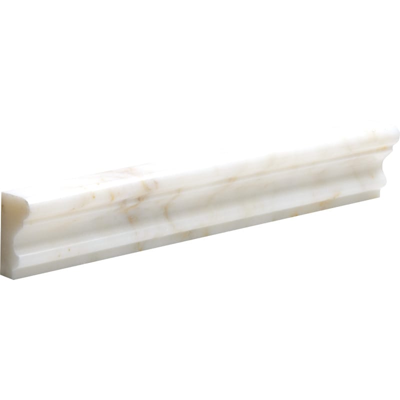 afyon sugar marble natural stone molding andorra chairrail trim polished finish 2 by 12 by 1 straight edge for interior and exterior applications in shower kitchen bathroom backsplash floor and wall produced by marble systems and distributed by surface group international