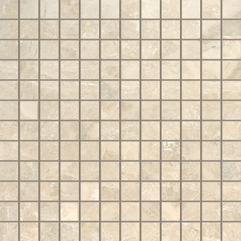 cappuccino marble straight edge joint 1 by 1 inch square shape natural stone mosaic sheet polished finish 12 by 12 by 3 of 8 straight edge for interior and exterior applications in shower kitchen bathroom backsplash floor and wall produced by marble systems and distributed by surface group international