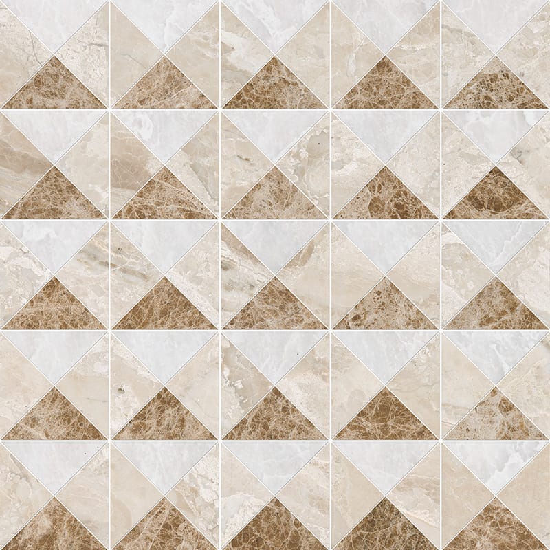 iceberg diana royal allure marble devon straight edge triangle natural stone mosaic sheet polished finish 12 and 1 of 2 by 12 and 1 of 2 by 3 of 8 straight edge for interior and exterior applications in shower kitchen bathroom backsplash floor and wall produced by marble systems and distributed by surface group international