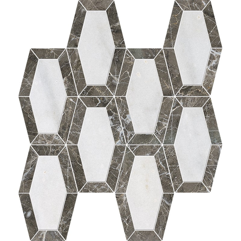 avalon silver drop marble lincoln multi shape natural stone mosaic sheet polished finish 10 and 1 of 4 by 12 and 13 of 16 by 3 of 8 straight edge for interior and exterior applications in shower kitchen bathroom backsplash floor and wall produced by marble systems and distributed by surface group international