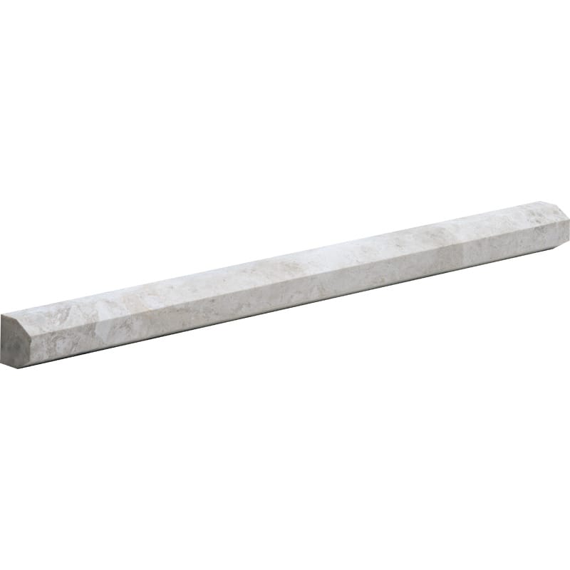 silver shadow marble natural stone molding modern pencil liner trim honed finish 11 of 16 by 12 by 11 of 16 straight edge for interior and exterior applications in shower kitchen bathroom backsplash floor and wall produced by marble systems and distributed by surface group international