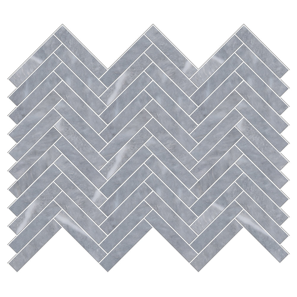 allure light marble herringbone 5 of 8 by 2 inch rectangle shape natural stone mosaic sheet honed finish 12 and 1 of 8 by 13 and 3 of 8 by 3 of 8 straight edge for interior and exterior applications in shower kitchen bathroom backsplash floor and wall produced by marble systems and distributed by surface group international