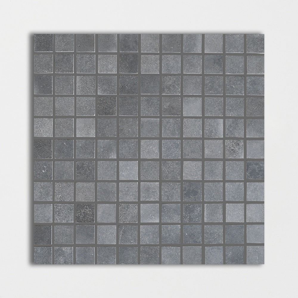 basalto basalt straight edge joint 1 by 1 inch square shape natural stone mosaic sheet honed finish 12 by 12 by 3 of 8 straight edge for interior and exterior applications in shower kitchen bathroom backsplash floor and wall produced by marble systems and distributed by surface group international