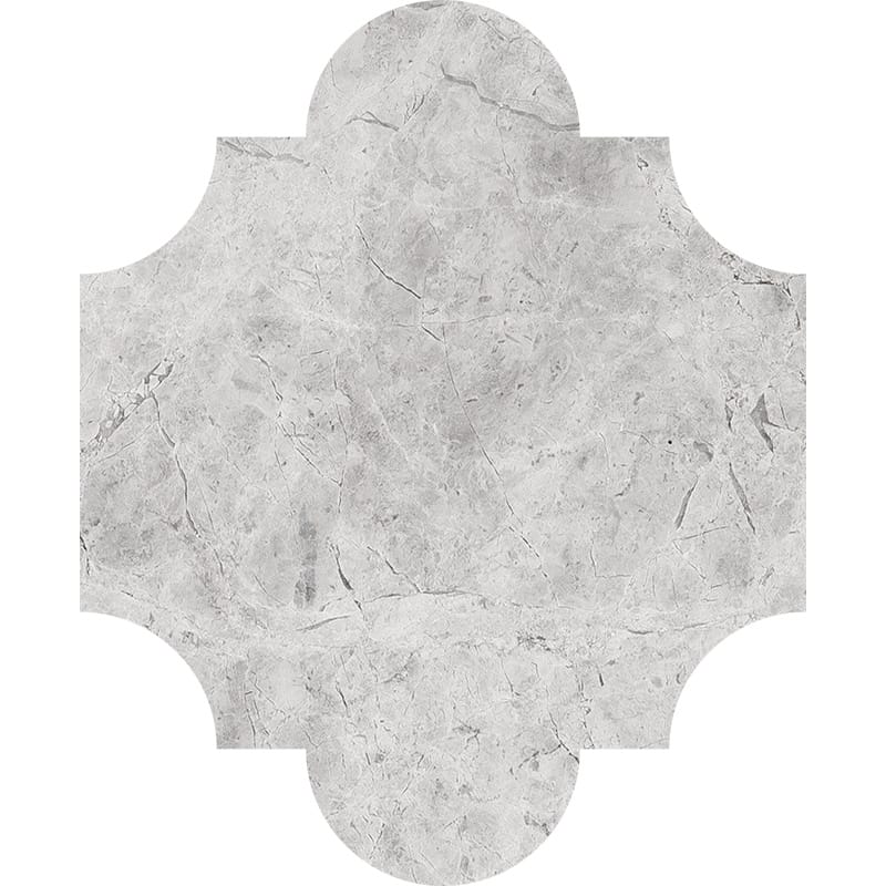 silver shadow marble natural stone waterjet tile san felipe shape honed finish 8 by 9 and 3 of 4 by 3 of 8 straight edge for interior and exterior applications in shower kitchen bathroom backsplash floor and wall produced by marble systems and distributed by surface group international