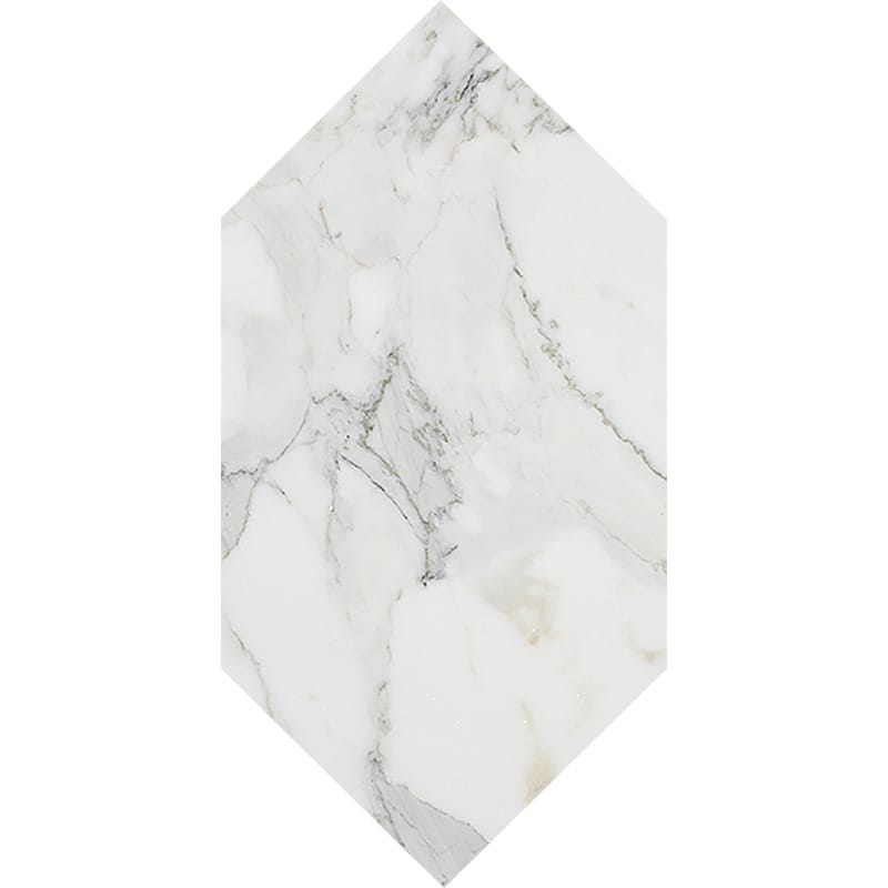calacatta gold marble natural stone waterjet tile large picket shape honed finish 6 by 12 by 3 of 8 straight edge for interior and exterior applications in shower kitchen bathroom backsplash floor and wall produced by marble systems and distributed by surface group international