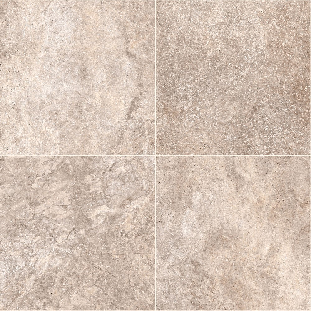 surface group international frontier 20 porcelain paving tile travertine silver cross cut 24x24 for outdoor application manufactured by landmark