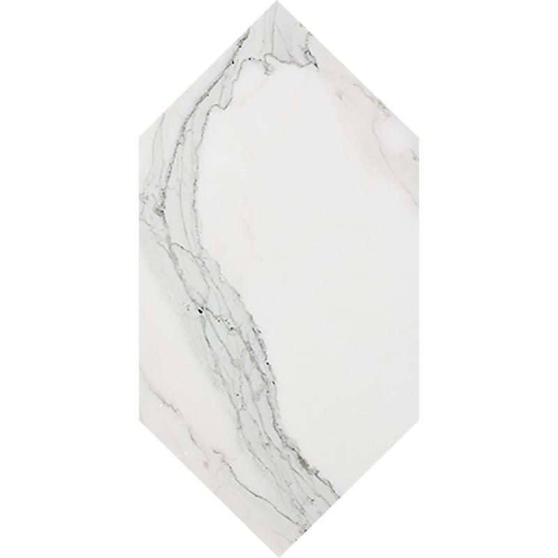 calacatta gold marble natural stone waterjet tile large picket shape polished finish 6 by 12 by 3 of 8 straight edge for interior and exterior applications in shower kitchen bathroom backsplash floor and wall produced by marble systems and distributed by surface group international