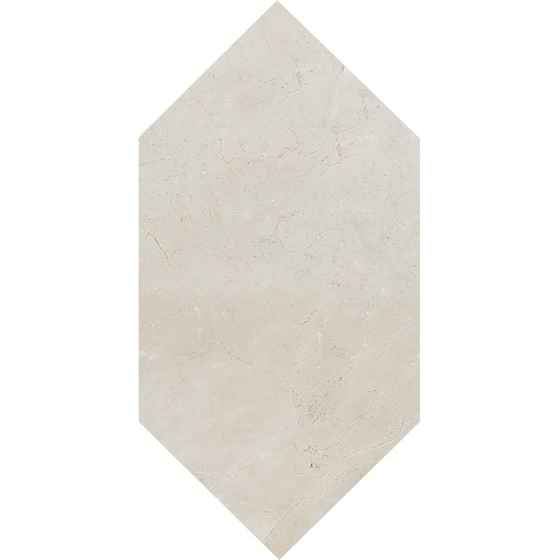 crema marfil marble natural stone waterjet tile large picket shape polished finish 6 by 12 by 3 of 8 straight edge for interior and exterior applications in shower kitchen bathroom backsplash floor and wall produced by marble systems and distributed by surface group international