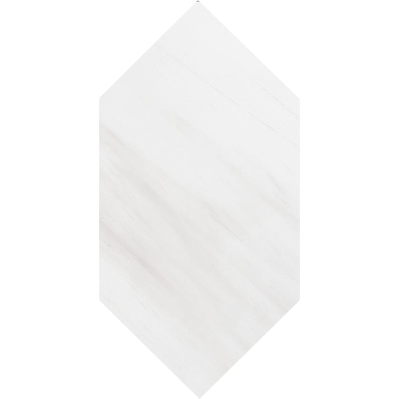 snow white marble natural stone waterjet tile large picket shape honed finish 6 by 12 by 3 of 8 straight edge for interior and exterior applications in shower kitchen bathroom backsplash floor and wall produced by marble systems and distributed by surface group international