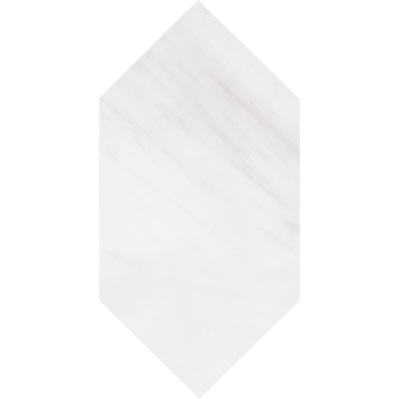 snow white marble natural stone waterjet tile large picket shape polished finish 6 by 12 by 3 of 8 straight edge for interior and exterior applications in shower kitchen bathroom backsplash floor and wall produced by marble systems and distributed by surface group international