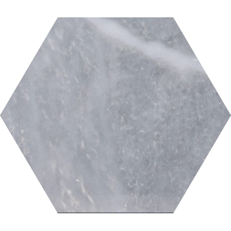 allure light marble natural stone waterjet tile hexagon shape polished finish 5 by side diameterx3 of 8 straight edge for interior and exterior applications in shower kitchen bathroom backsplash floor and wall produced by marble systems and distributed by surface group international