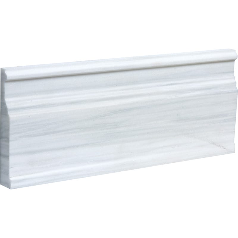 bianco dolomiti classic marble natural stone molding modern base trim polished finish 5 and 1 of 16 by 12 by 15 of 16 straight edge for interior and exterior applications in shower kitchen bathroom backsplash floor and wall produced by marble systems and distributed by surface group international