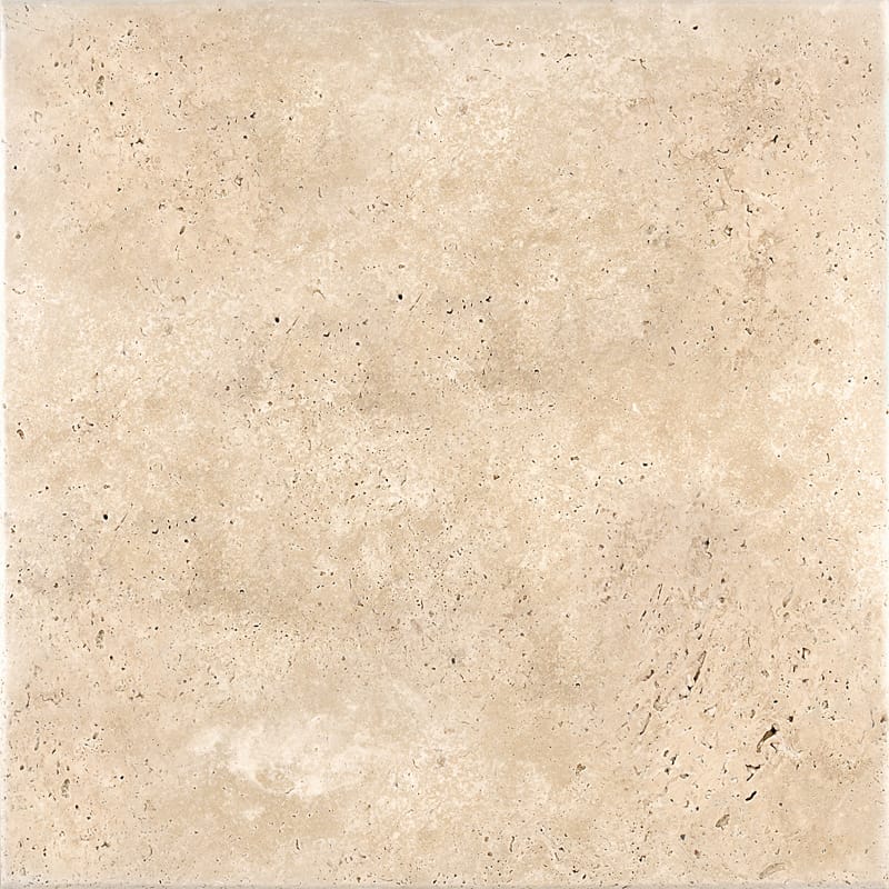 ivory travertine natural stone field tile square shape antiqued 18 by 18 by 1 of 2 antiqued for interior and exterior applications in shower kitchen bathroom backsplash floor and wall produced by marble systems and distributed by surface group international