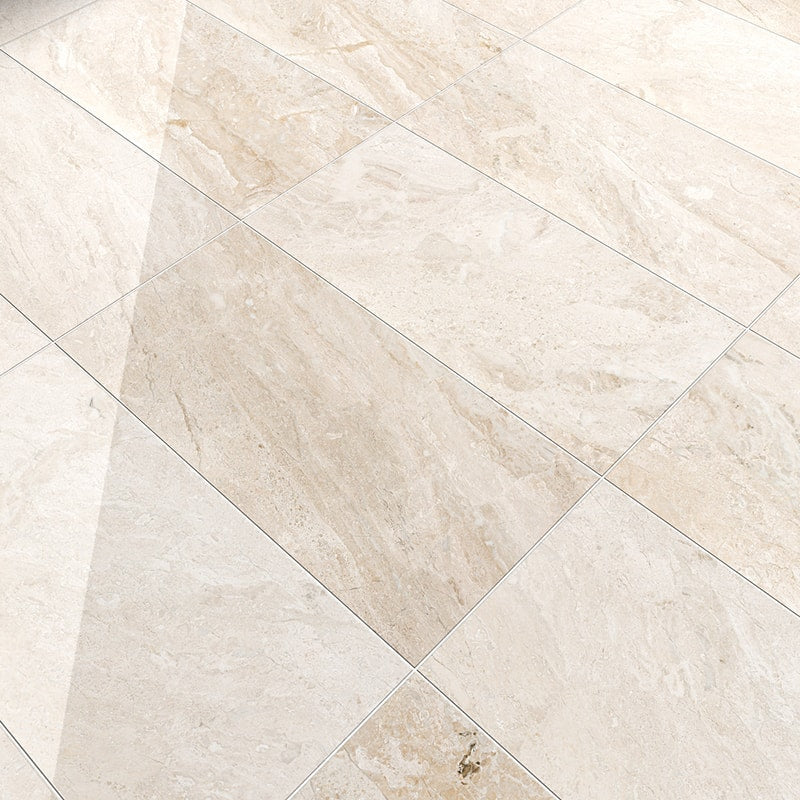 diana royal marble natural stone field tile rectangle shape polished finish 12 by 24 by 1 of 2 straight edge for interior and exterior applications in shower kitchen bathroom backsplash floor and wall produced by marble systems and distributed by surface group international
