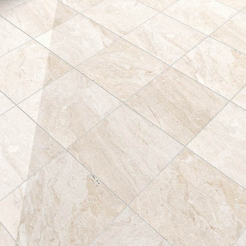 diana royal marble natural stone field tile square shape polished finish 12 by 12 by 3 of 8 straight edge for interior and exterior applications in shower kitchen bathroom backsplash floor and wall produced by marble systems and distributed by surface group international