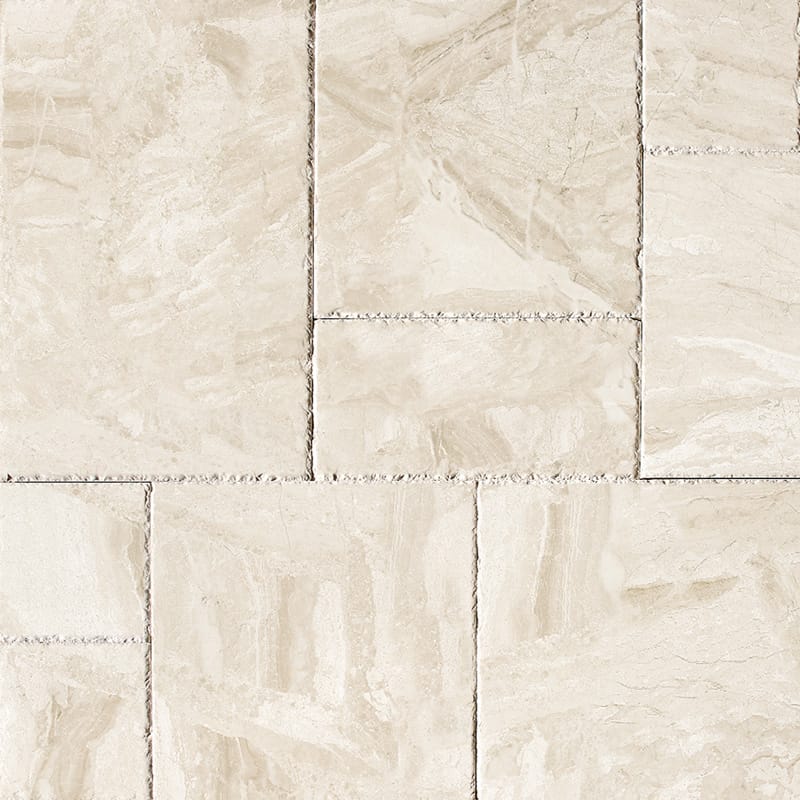 diana royal marble natural stone pattern tile versailles rectangle shape brushed finish chiselled edge randomxrandomx1 of 2 chiselled edge for interior and exterior applications in shower kitchen bathroom backsplash floor and wall produced by marble systems and distributed by surface group international