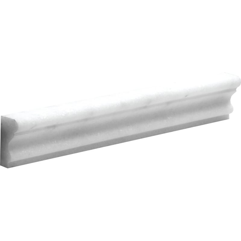 glacier marble natural stone molding andorra chairrail trim honed finish 2 by 12 by 1 straight edge for interior and exterior applications in shower kitchen bathroom backsplash floor and wall produced by marble systems and distributed by surface group international