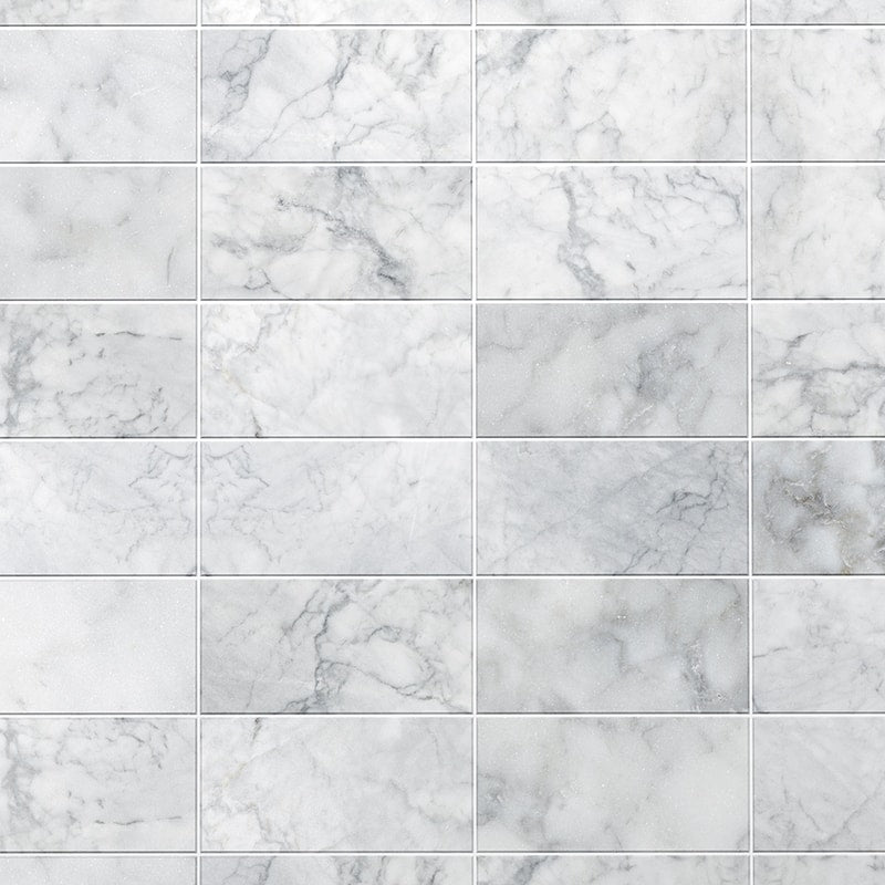 avenza marble natural stone field tile rectangle shape honed finish 6 by 12 by 3 of 8 micro beveled for interior and exterior applications in shower kitchen bathroom backsplash floor and wall produced by marble systems and distributed by surface group international