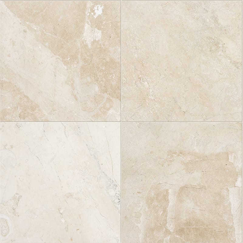 diana royal marble natural stone field tile classic square shape polished finish 18 by 18 by 1 of 2 straight edge for interior and exterior applications in shower kitchen bathroom backsplash floor and wall produced by marble systems and distributed by surface group international