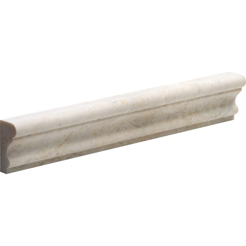crema marfil marble natural stone molding andorra chairrail trim polished finish 2 by 12 by 1 straight edge for interior and exterior applications in shower kitchen bathroom backsplash floor and wall produced by marble systems and distributed by surface group international