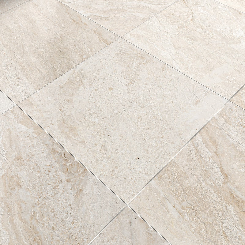 diana royal marble natural stone field tile square shape honed finish 24 by 24 by 3 of 4 straight edge for interior and exterior applications in shower kitchen bathroom backsplash floor and wall produced by marble systems and distributed by surface group international