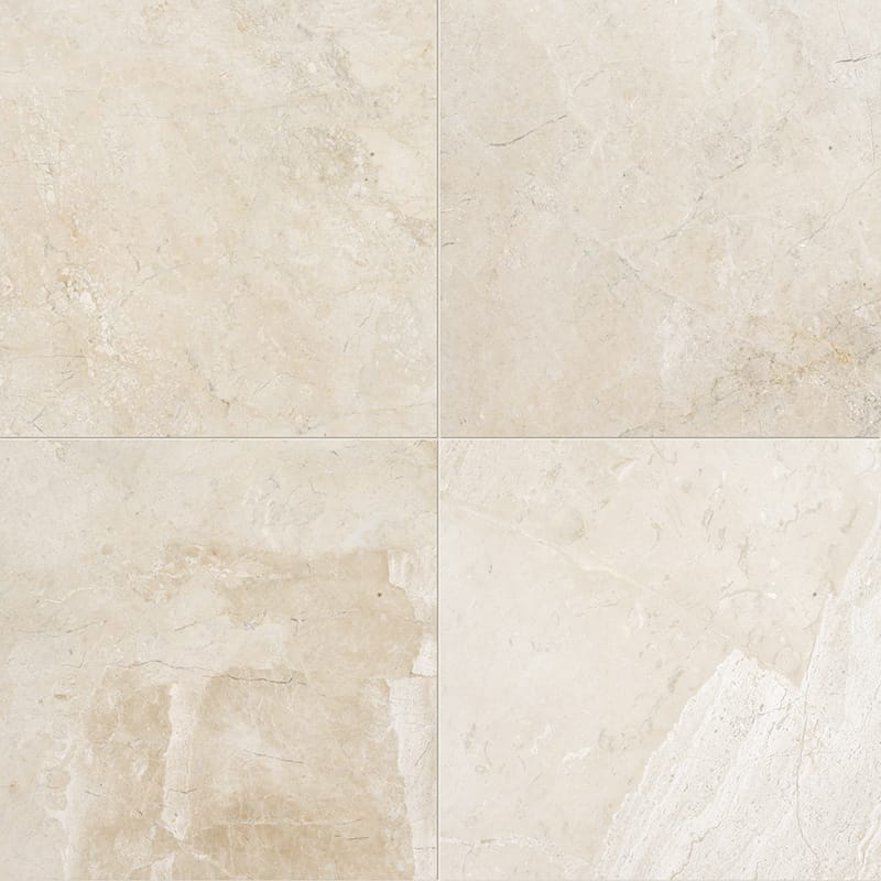 diana royal marble natural stone field tile classic square shape polished finish 24 by 24 by 3 of 4 straight edge for interior and exterior applications in shower kitchen bathroom backsplash floor and wall produced by marble systems and distributed by surface group international