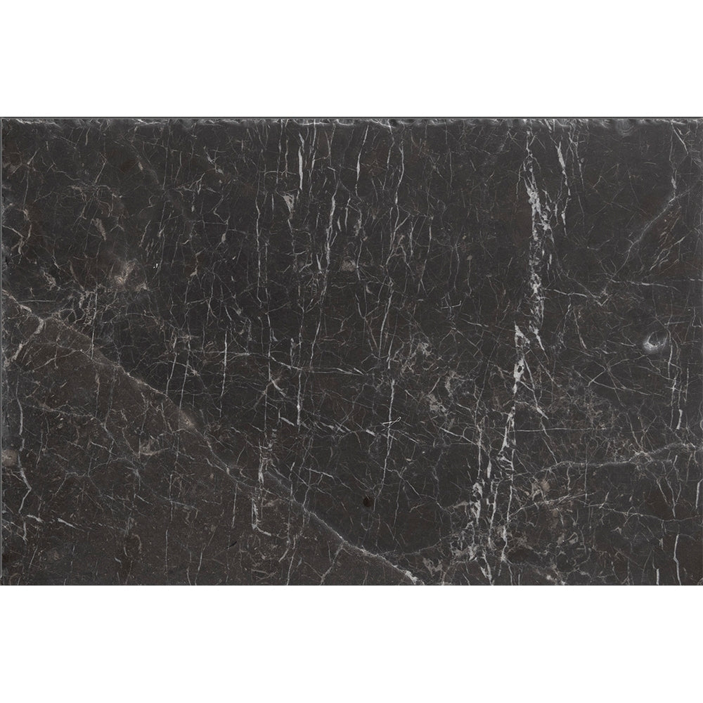 iris black marble natural stone field tile rectangle shape brushed finish chiselled edge 16 by 24 by 1 of 2 chiselled edge for interior and exterior applications in shower kitchen bathroom backsplash floor and wall produced by marble systems and distributed by surface group international